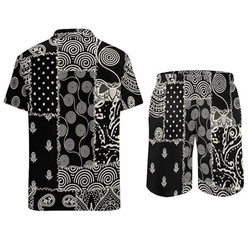 Ensemble 2 pièces imprimé patchwork cachemire pour homme décontracté - 5