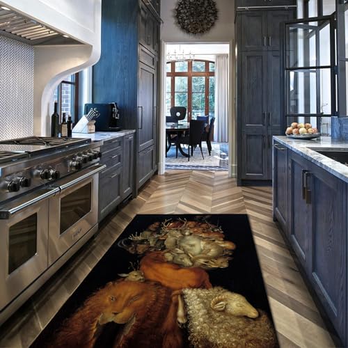 Tapis lavable en machine style Arcimboldo salon grand format 180x270cm - 3