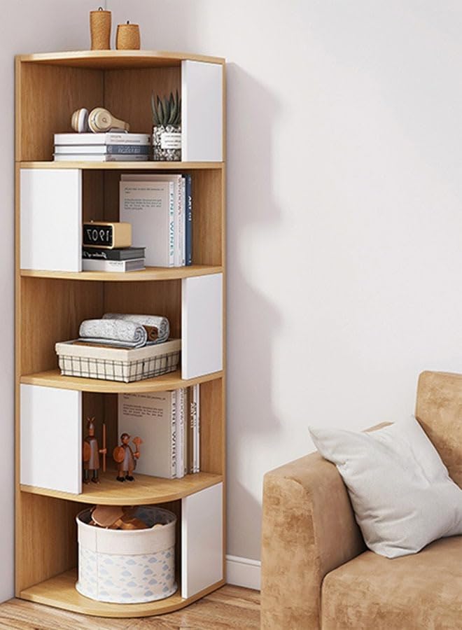 NKX 5 Tier Creative Corner Shelf Book Stand Rack