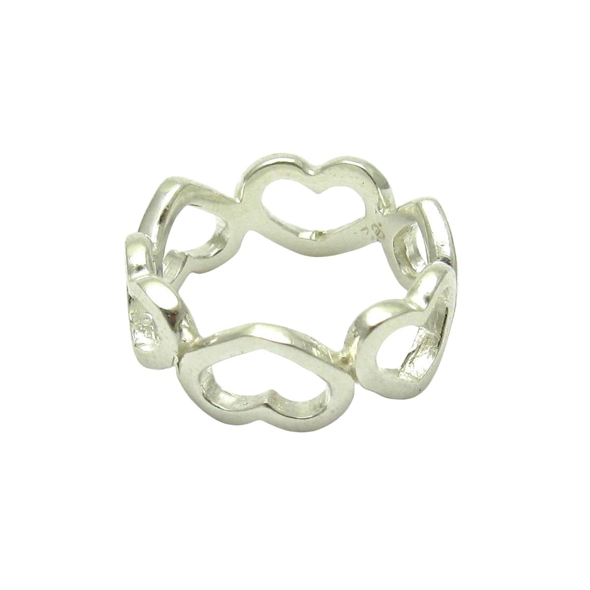 Bague en argent véritable coeurs massifs, le cadeau idéal et durable - 4