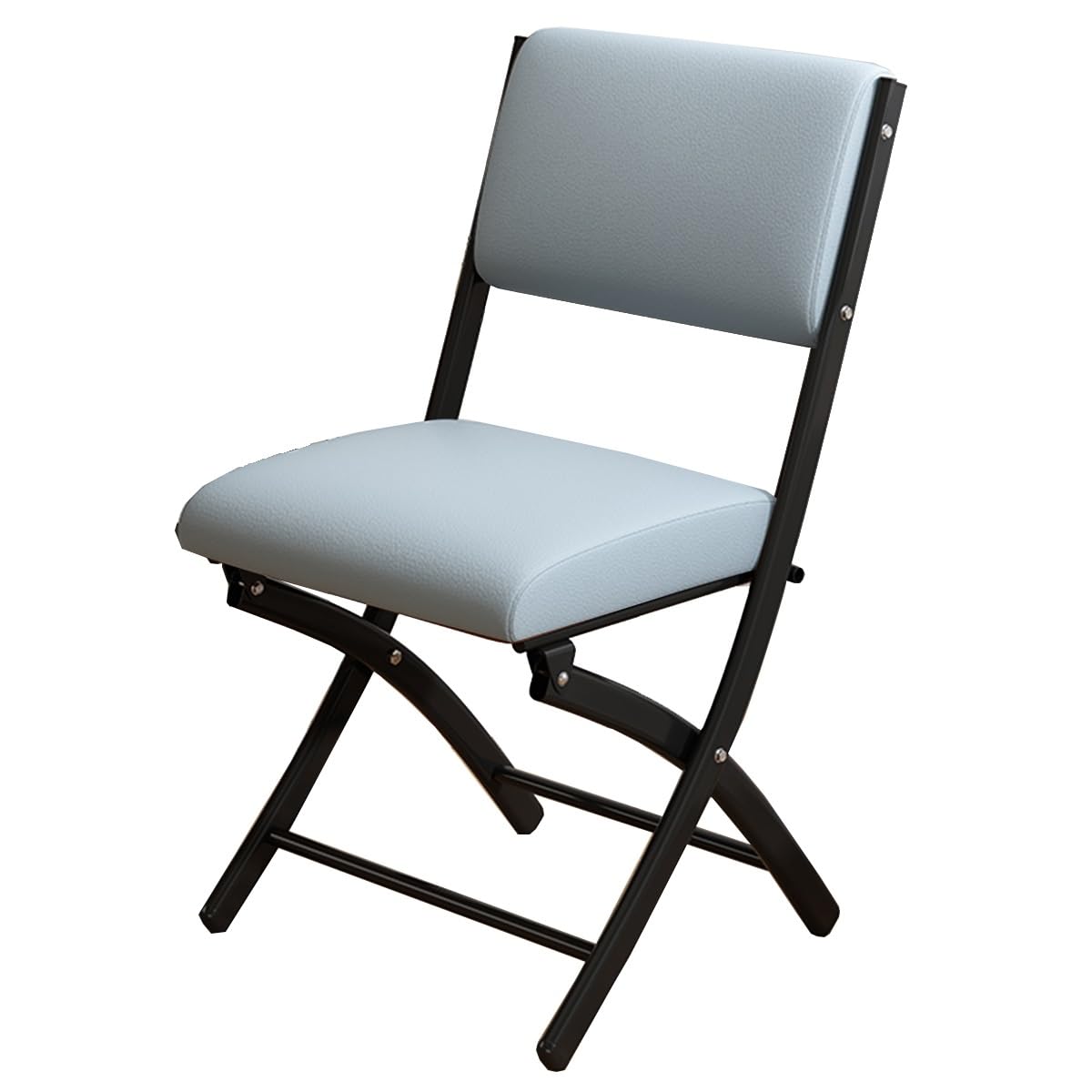 Sedie pieghevoli imbottite con seduta e schienale in metallo e acciaio, per uso interno/esterno, cucina, ufficio, casa, durevole ed elegante (blu A)