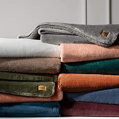 Ugg 18963 Whitecap Plush Flannel Oversized Reversible Fleece Throw Blanket Luxury Lightweight Comfortable Cozy Hotel Style Machine Washable Soft Luxurious Blankets, 70 X 50-Inch, Forest #TOP5
