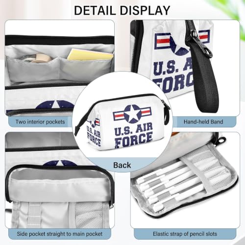 Image of Fisyme Usa Air Force Pencil Case Large Capacity Pen Bags Box Big Makeup Pouch Organizer