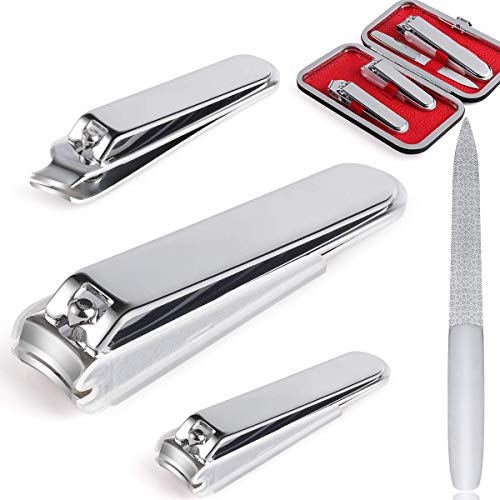 Nail Clippers,Stocking Stuffers Toe Nail Clippers And Fingernail Clippers For Men/Women/Kids,4pic Nail Cutter Set Include Nail File