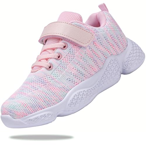 KKTOTO Jungen Schuhe Sportschuhe Kinder Mädchen Kinderschuhe Turnschuhe Hallenschuhe Outdoor Klettverschluss Wanderschuhe Leicht Sneaker Rosa 37 EU