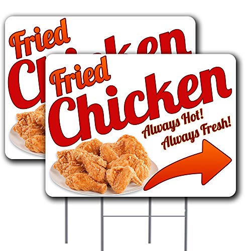 2 Pack Fried Chicken Yard Sign 16" x 24" -