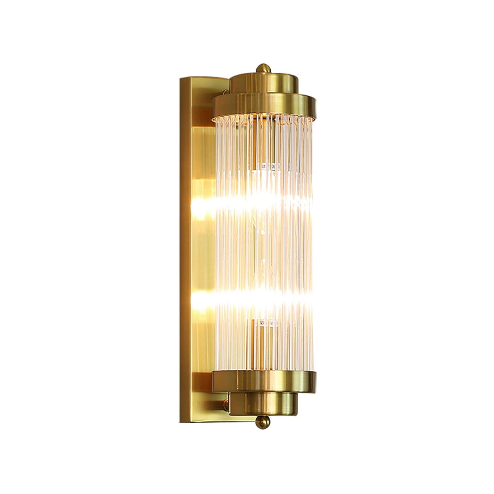 STUIJKVSZ Clear Ribbed Glass Tube Wall Sconces Creative Rotatable Deformation Lamp Vintage Mounted Lighting Fixture for Bathroom Vanity Living Room Bedroom Staise Corridor Hotel
