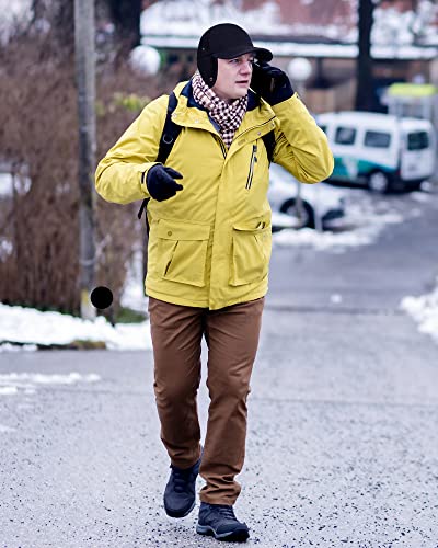 Gisdanchz Boné de beisebol de inverno com aba curta - Exterior de mistura de lã, totalmente forrado