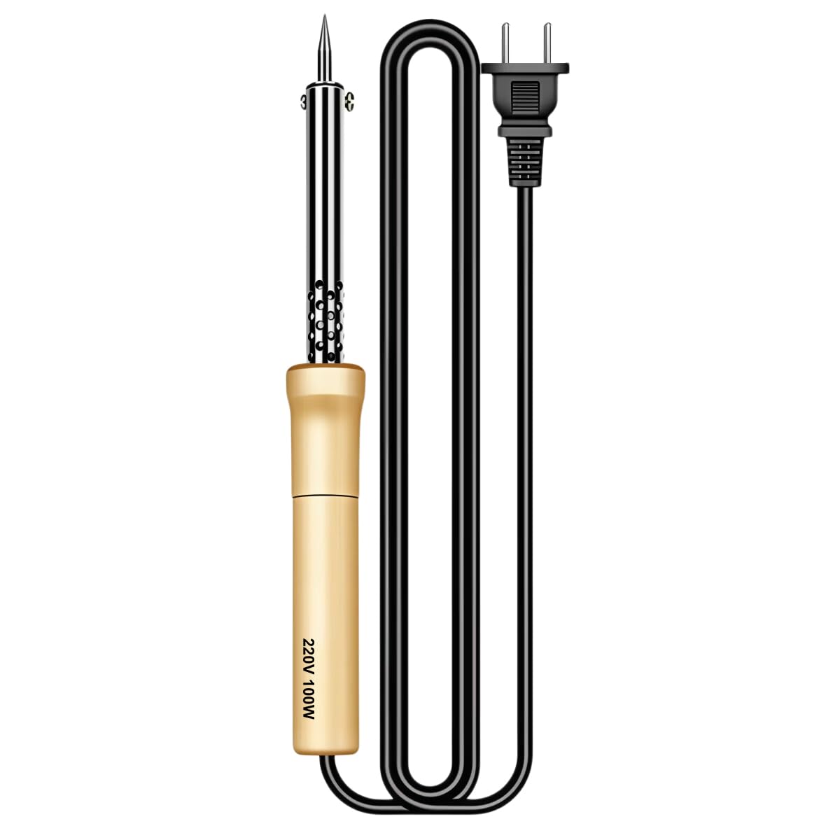 Serplex® 100W Electric Soldering Iron EU Plug, Fast Heating Wood Handle Soldering Tool with Fine Metal Tip, High-Power Welding Iron for DIY, Electronics Repair & Craft Projects-image-49
