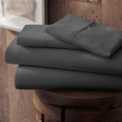 Miniatura 10 de 1000 hilos 100% algodón egipcio, 4 piezas Queen Pink Solid Sheet Set de sábanas de algodón de una sola capa larga, tejido de satén, se adapta a