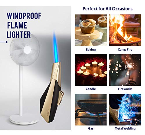 VEXO-Auberginen Feuerzeug Jet Flammen Sturmfeuerzeug Winddicht Butan Gas Nachfüllbar Gasfeuerzeug für BBQ Kerze Grillen… – Bild 6