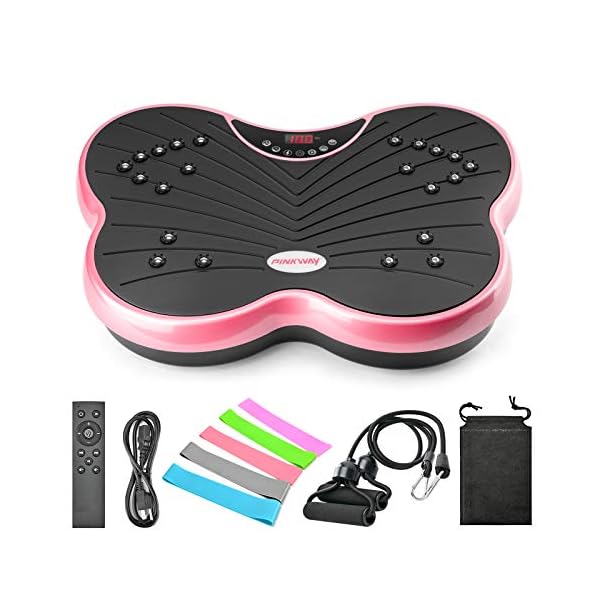 PINKWAY Vibration Platform Machine Whole Body Shaker Exercise Massager Fitness Workout Vibration Bluetooth Plate Home…