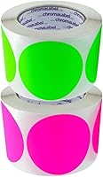 Vista 13 de ChromaLabel Etiqueta redonda de 3 pulgadas con código de color extraíble, alta visibilidad para inventario de almacén, 500 etiquetas por rollo, rosa