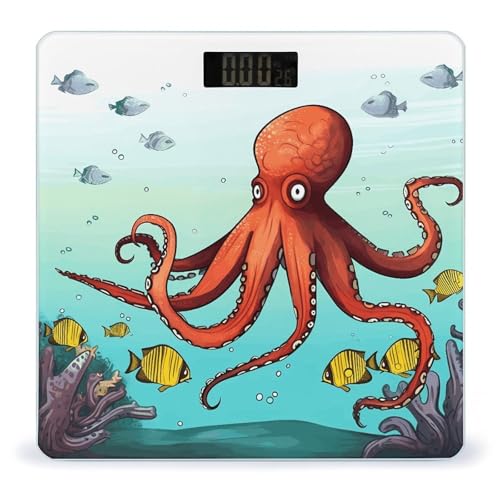 Báscula de baño Giant Octopus con pantalla LCD y vidrio templado