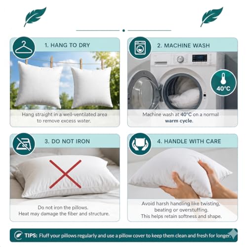 Image of Comfort Nest Microfiber Plain Pillows, Set of 2, 16 x 24 Inch, Super Soft, 90 GSM, 40 x 60 cm - White