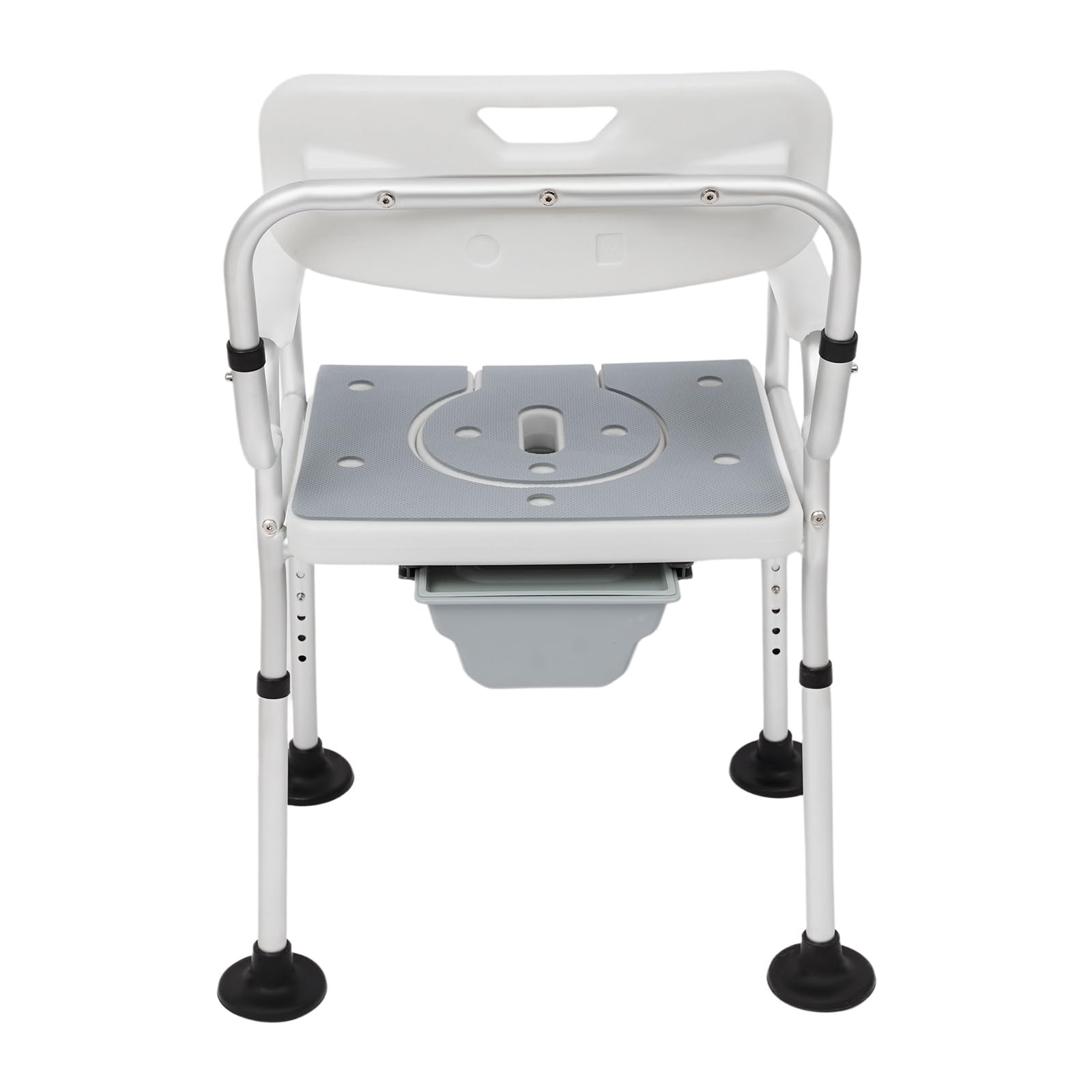 Taburete de ducha regulable en altura, antideslizante, asiento de ducha con reposabrazos y respaldo, silla de inodoro para personas mayores, adultos y discapacitados, capacidad de carga de 150 kg