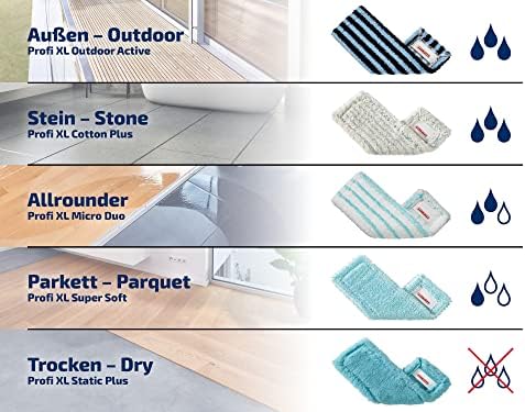 Leifheit Profi XL Mop Replacement Wiper Cover Micro Duo, Micro fibre mix for effective cleaning across all floor types, Fits all Leifheit Profi Mops, 42 cm width