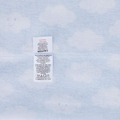 Image of Luvable Friends Unisex Baby Cotton Flannel Receiving Blankets, Boy Clouds 84-Pack, One Size
