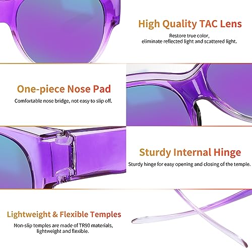 Image of GEGURI Polarized Sunglasses Fit Over Glasses for Men Women, Oversized Square Sun Glasses UV400 Protection Shades