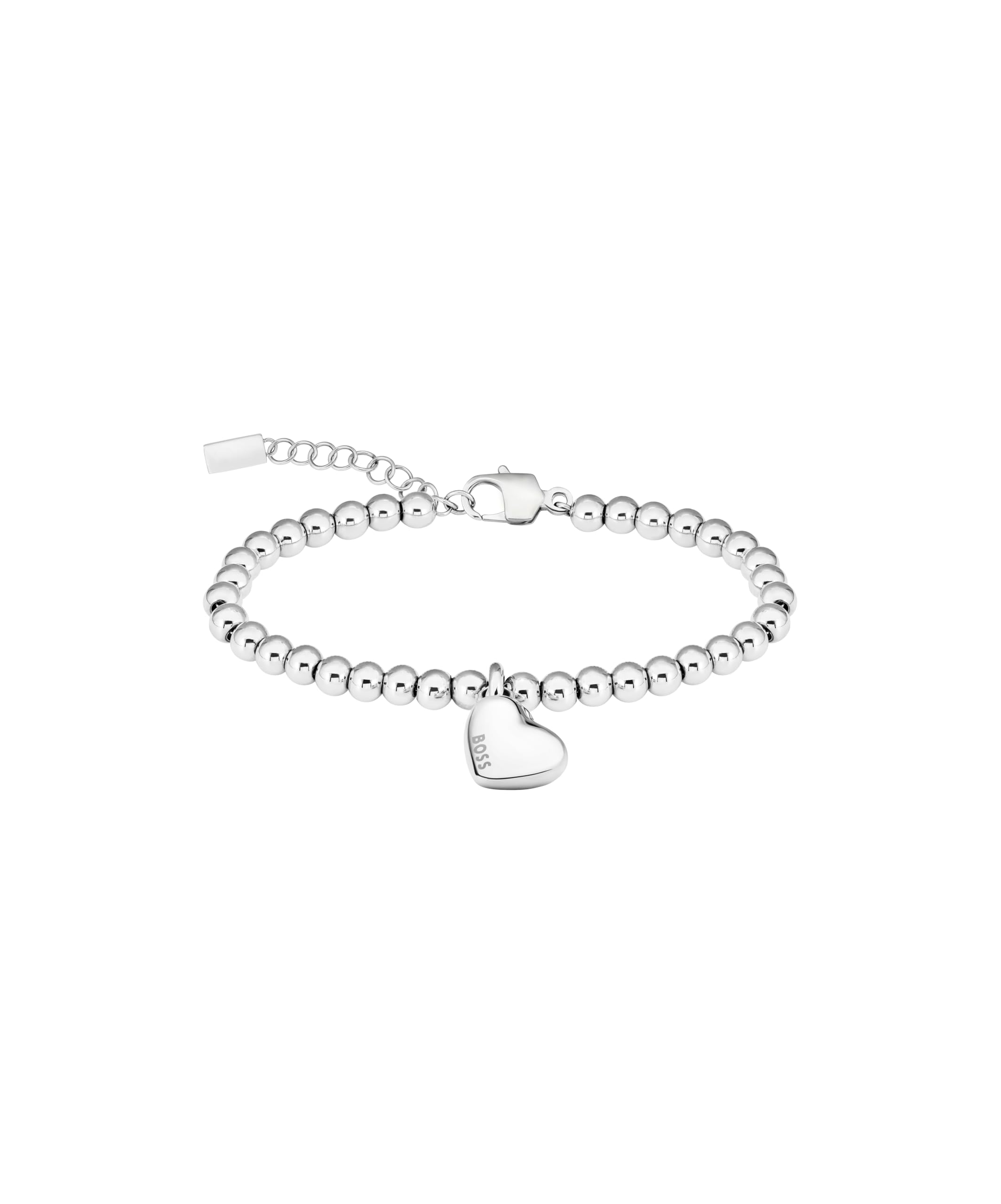 BOSS Jewelry Armband mit Schmuckperlen für Damen Kollektion HONEY HEART BEADS aus Edelstahl mit einem Herzförmigen Anhänger - Erhältlich aus Silber oder Gold
