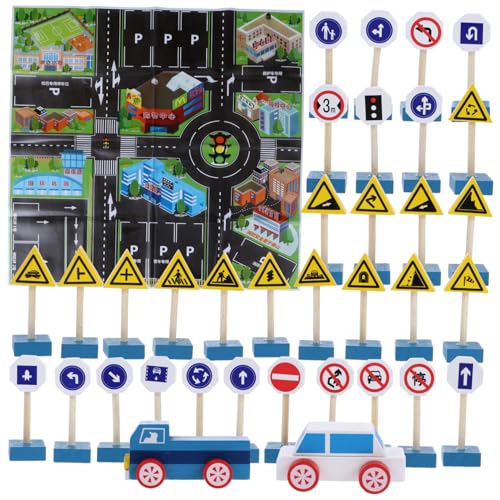 Panneaux de signalisation en bois pour animer les tapis de voiture et circuits de chambre