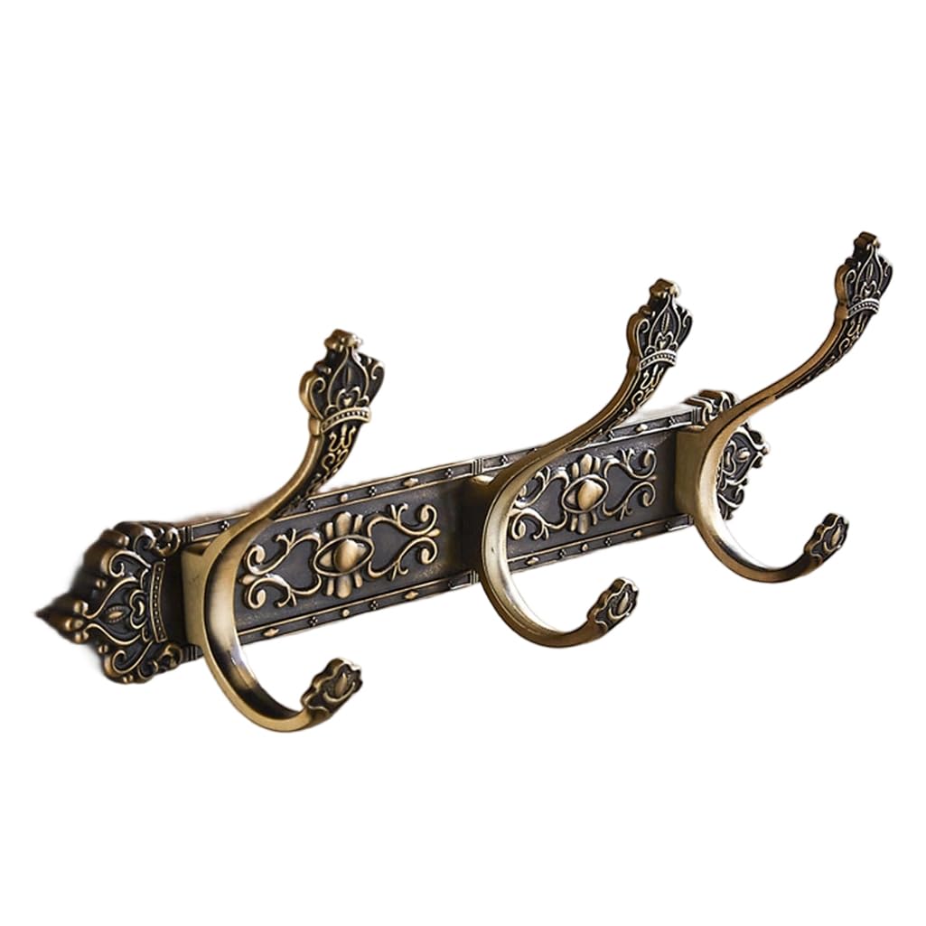 ZHOUXIAO Vintage Metal Coat Rack Wall Mounted with Hooks, Antique Heavy Duty Coat Hook Rail, Hat Robe and Towel Hooks Rack for Bathroom, Entryway, Mudroom 6hook