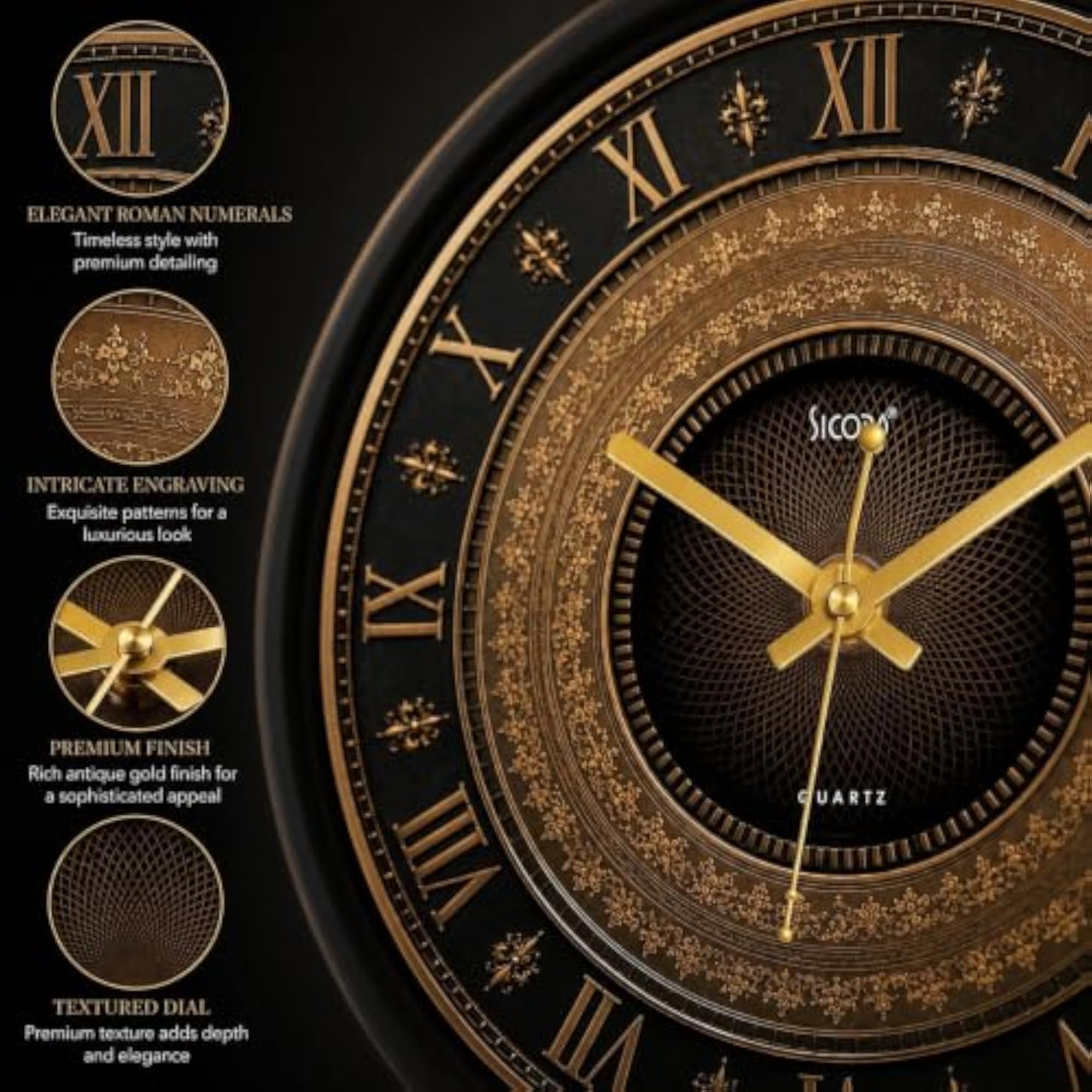 Premium Round Analog Wall Clock, Minimalist Decorative Design