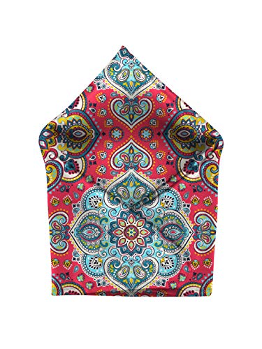 Image of BLACKSMITH Paisley and Floral Printed Italian Pocket Square for Men and Boys, for traditional Indian Wear like Bandhgala and Modi Jacket