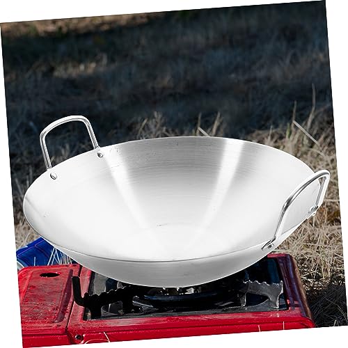 Wok de acero inoxidable con doble asa para cocina miniatura 7