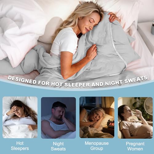 Image of Cooling Throw Blanket for Hot Sleepers,Lightweight Summer Blanket(50 inchx70 inch)