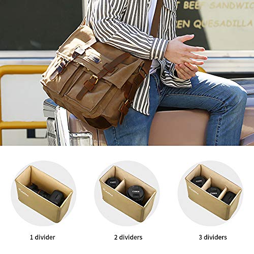 Kattee Leather Canvas Camera Bag