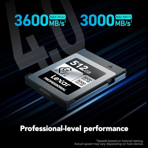 Image of Lexar 512GB Professional CFexpress Type B Silver 4.0 Memory Card, for Photographers, Videographers, Up to 3600 /3000 MB /s, 8K Video (LCXEXS4512G-RNENU)