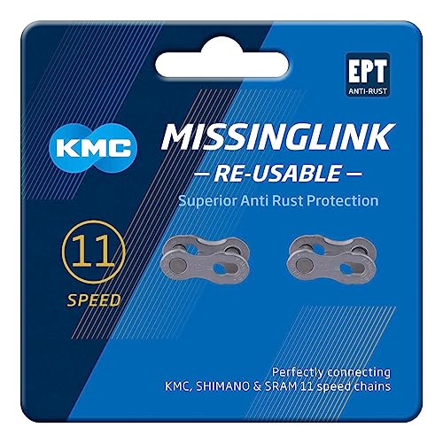KMC 11 Speed EPT Re-Usable MissingLink Dark Silver 2 Pairs