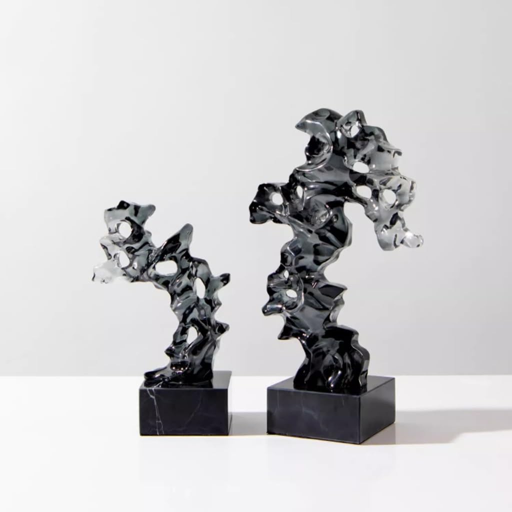 ULTRAWAVE Estatuas Pequeñas Decoración de Oficina, Adornos de Estilo Chino, Resina Transparente, Arte rocoso, Villa, Modelo, decoración de Entrada de habitación Estatuas Decorativas De Escritorio(M)