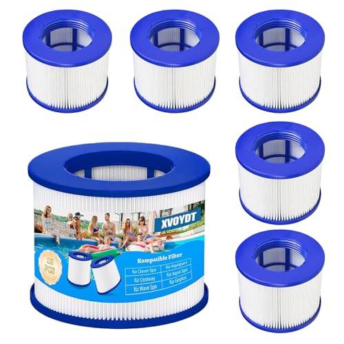 XVOYDT Ersatz Whirlpool Filter für aufblasbares Spa Kartusche mit Schraubgewinde für Infinite Spa Filter Clever Spa 75 * 100 mm Höhe 75 mm Pool filterkartusch (6 Stück)