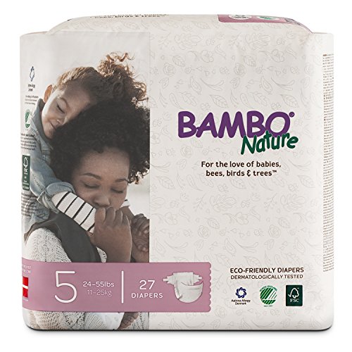 Bambo Nature Eco Friendly Premium Baby Diapers for Sensitive Skin, Size 5 (24-55 lbs), 162 Count (6 Packs of 27) - Thumbnail 2