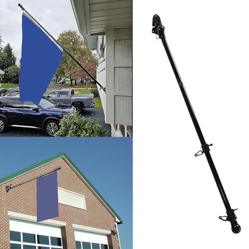 Mât de drapeau pour porche et cour Denash, kit extérieur complet avec support mural - 6