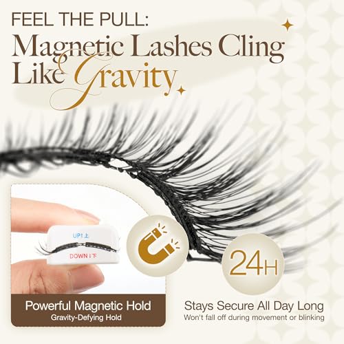LASHVIEW Upgrade Soft Magnetic Eyelashes Natural Look, Reusable Magnetic Eyelashes with Applicator, No Glue Needed Magnetic Eyelashes Magnetic Lashes Kit, Easy to Wear and Remove CT01 - Thumbnail 3