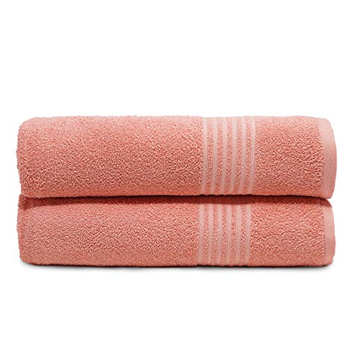 Trident Bath Towels Trisafe 2 Piece Premium Towels Set For Bathroom, Daily Use, Absorbent Super Soft, Quick Dry Guest Shower Towels - Barbie Pink #TOP23
