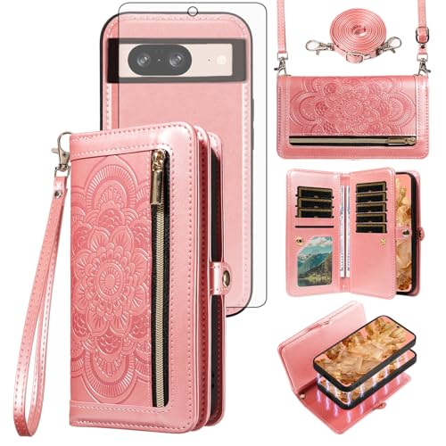 Housse Pixel 8 5G détachable avec fermeture éclair et verre trempé de protection