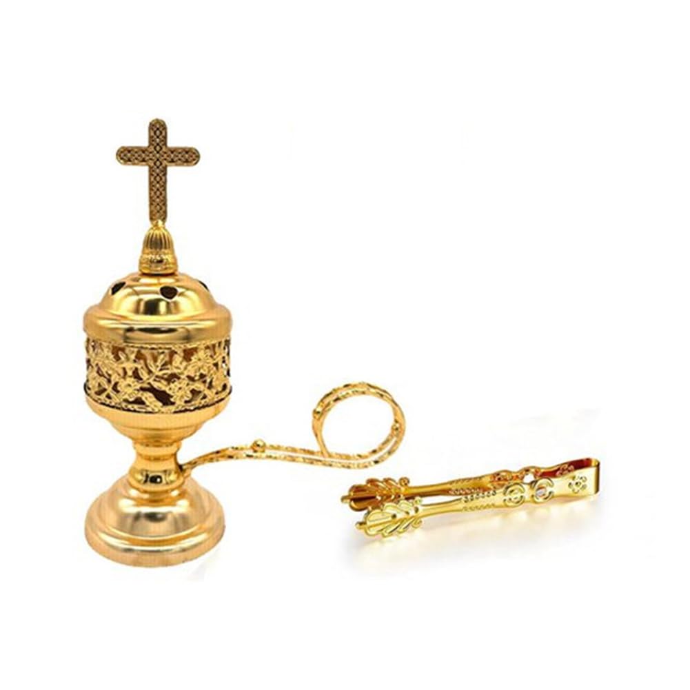 CTRLZS Charcoal for Incense Burner with Tong, for Incense Holder for Censer- Catholic Design