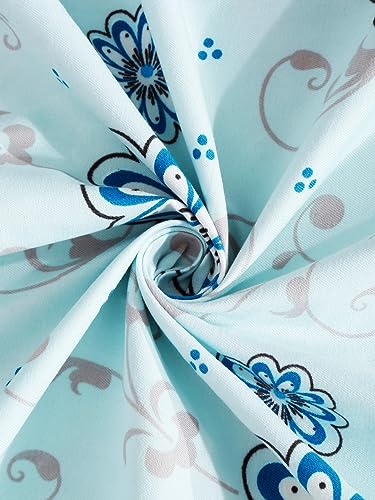 Image of Home Sizzler 144TC Daisy Dreams Light Blue Floral Single Bedsheet with 1 Pillow Cover