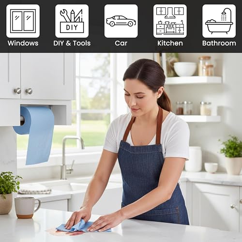 ASPECT Blue Roll (Pack of 12)(4800 Sheet) Centrefeed 2 Ply Kitchen Rolls Embossed Pattern Paper Towels Strong and Absorbent Tissue Paper Wipe Away Perfect for Commercial & Kitchen Use - Image 5