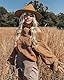DRESHOW Damen Panama Hut Fedora Strand Sonnenhut Breiter Rand Stroh Aufrollen Hut UPF 50+
