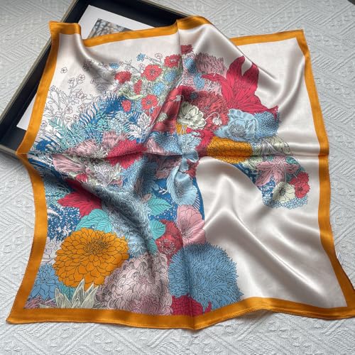 100% Mulberry Silk Square Scarf- 21x21in Lightweight Neckerchief& headband shawls2