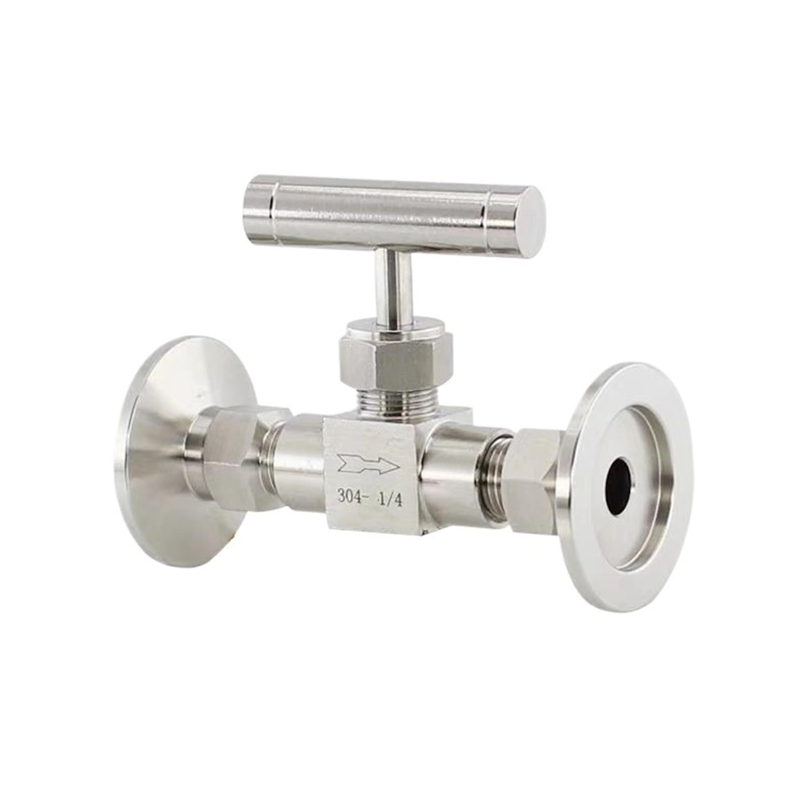 KF16 KF25 KF40 Vacuum Precision Control Valve Stainless Steel Micro-Control Needle 304 Flow Control Stop(KF25)