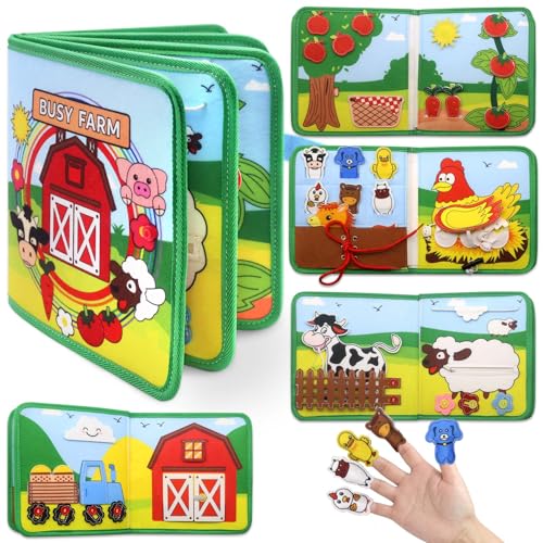 Meafeng Montessori 1 año Busy Board Libro Interactivo Juguetes Montessori para Niños 1 2 3 años Quiet Book Sensorial Educativos Regalos Cumpleaños