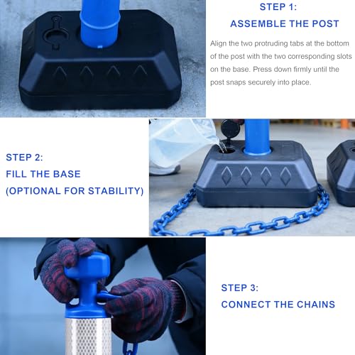 Image of OrangeStar 6 Pack Traffic Delineator Posts, 40 inch Crowd Control Stanchions