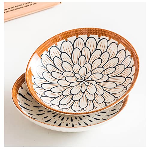 Image of Porcelain Bowls and Plates Dinnerware Set, Japanese Style Set of Bowls and Plate with Gift Box, Assorted Dinner Serving Set for Cereal, Soup, Pasta, Oatmeal, Salad, Rice (4 Bowl + 2 Plate)