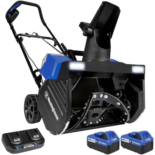 Westinghouse WSnow18 48V Cordless Snow Blower 18 Inch Kit, Steel Auger, LED Light, 1200W Brushless Motor, 25ft Throwing Distance, Plows 650lbs/min, Compatible with Snow Joe Batteries